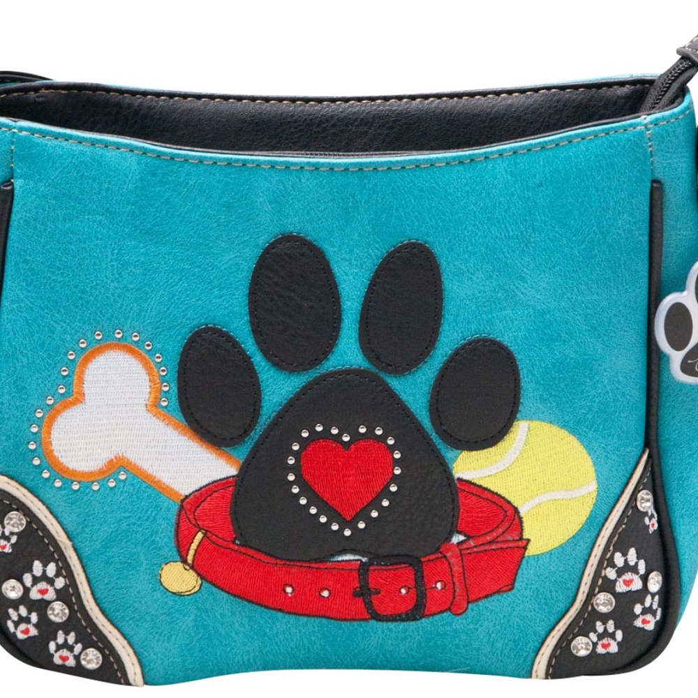 Dog Paw Print Crossbody Purse Western Style Handbag for Women Shoulder Bag Mom